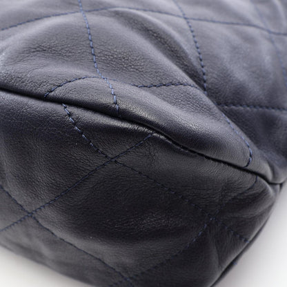 Chanel Shoulder Bag Quilted Navy Leather Hobo — view 6