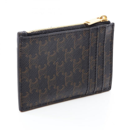 Celine Card Case Triomphe Brown Black Leather Holder — view 2