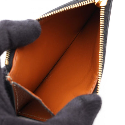 Celine Card Case Triomphe Brown Black Leather Holder — view 3