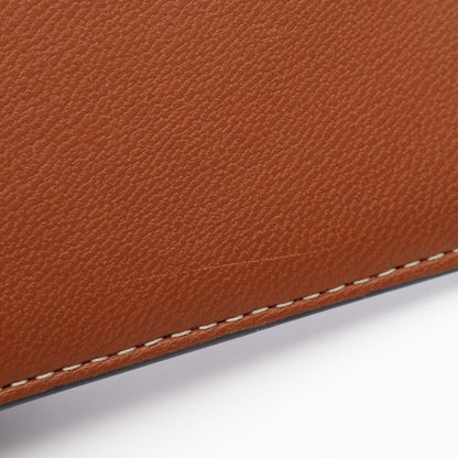 Celine Card Case Triomphe Brown Black Leather Holder — view 7
