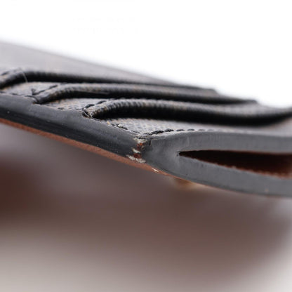 Celine Card Case Triomphe Brown Black Leather Holder — view 6