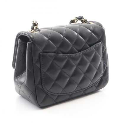 Chanel Shoulder Bag Mini Quilted Black Lambskin Chain — view 2