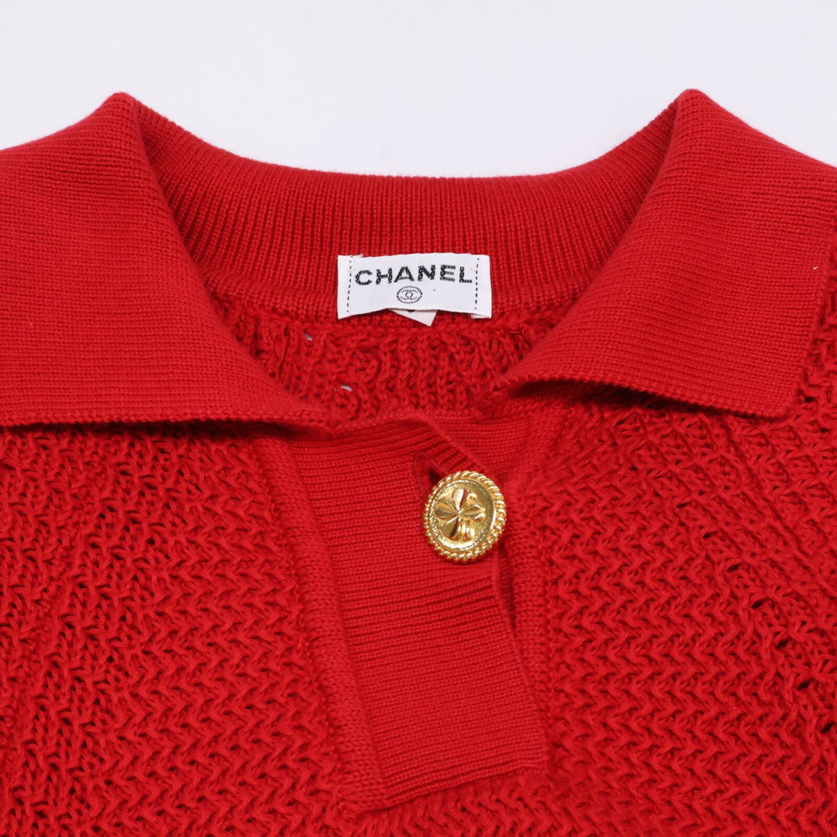 Chanel Scottish Cotton Knit Polo Sweater — view 4
