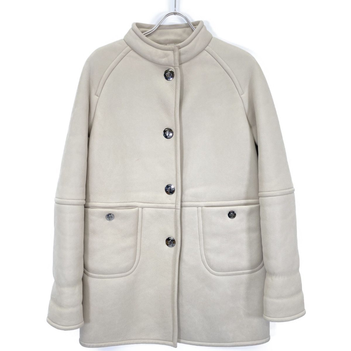 Loewe Ivory Shearling Coat 36