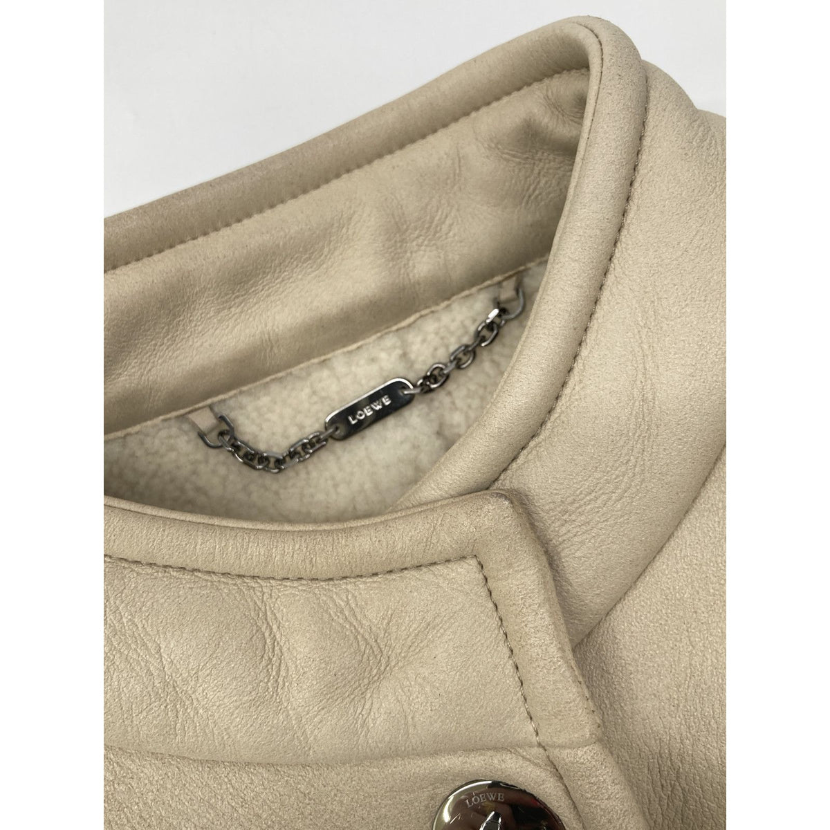 Loewe Ivory Shearling Coat 36 — view 7