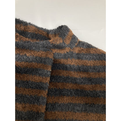 Max Mara Brown Black Alpaca Cowl Border Jagi Coat 42 — view 8
