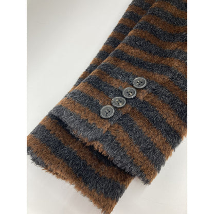 Max Mara Brown Black Alpaca Cowl Border Jagi Coat 42 — view 7