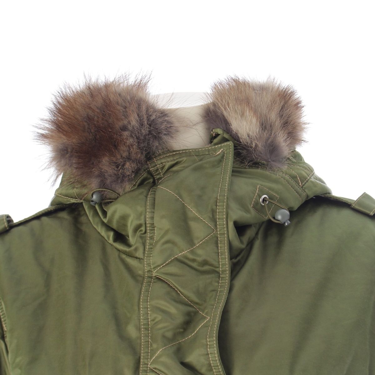Dior Cotton Nylon Fur Bomber Jacket Green Khaki 42 — view 5