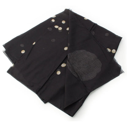 Chanel Cotton Pearl CC Logo Scarf Large Shawl Black — view 4