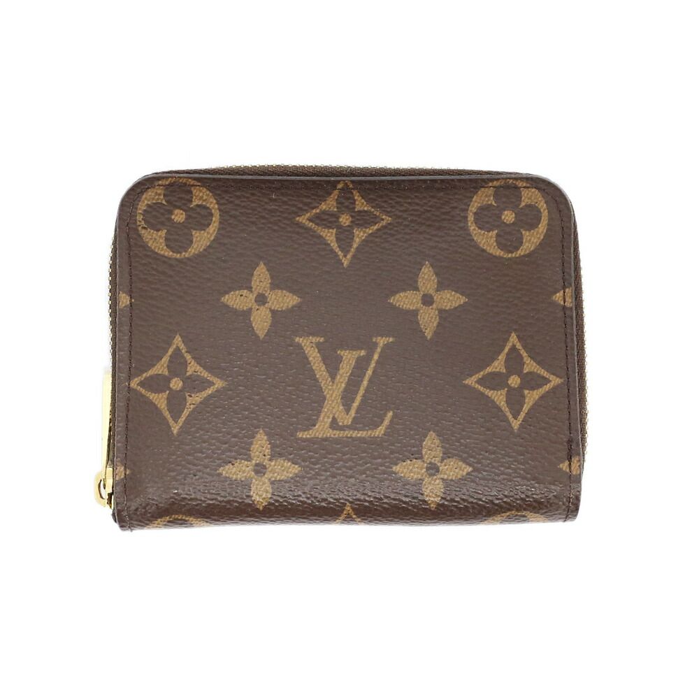 Louis Vuitton Ten Zippy Coin Purse Wallet Monogram Brown Gold Case Compact