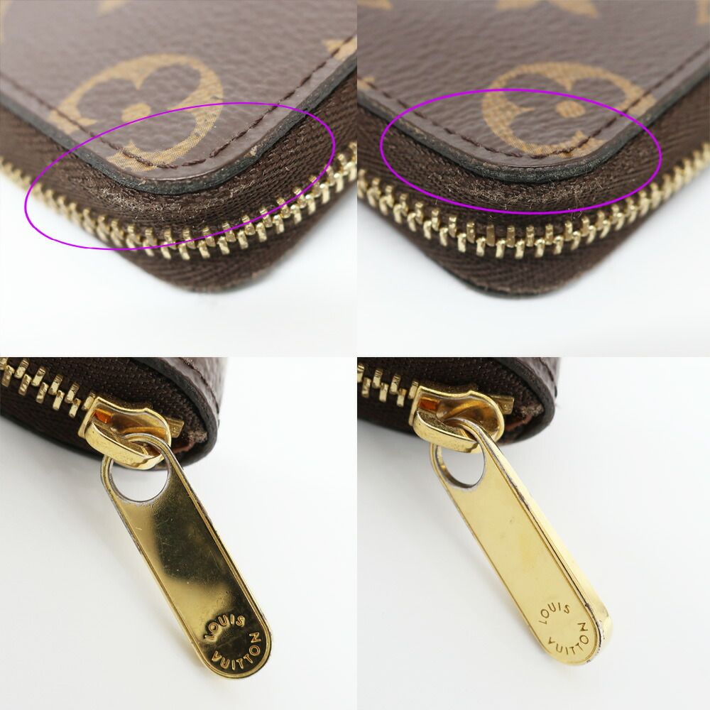 Louis Vuitton Ten Zippy Coin Purse Wallet Monogram Brown Gold Case Compact — view 6