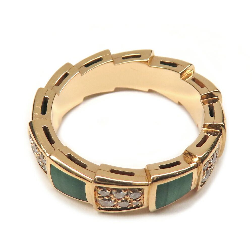 Bvlgari Ring Serpenti Vipa 18K Pink Gold Diamond Malachite — view 5