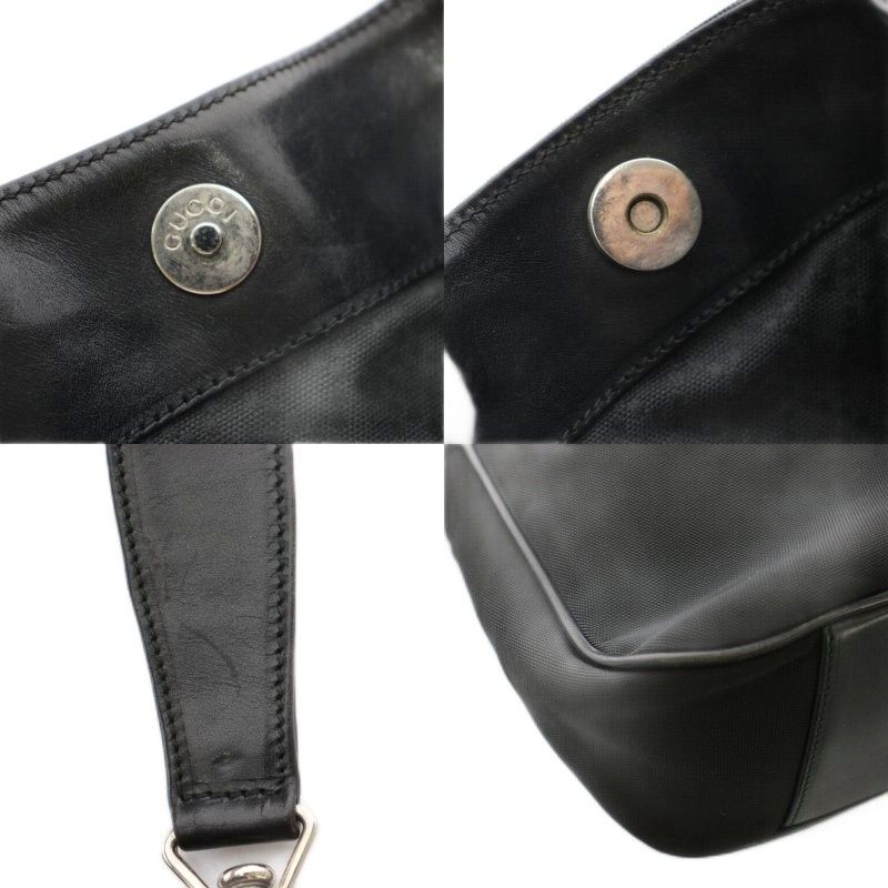 Gucci Bamboo Line Shoulder Bag 2-Way Nylon Leather Black 001 YT — view 8
