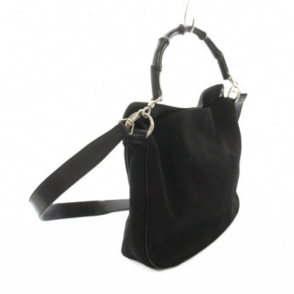 Gucci Bamboo Line Shoulder Bag 2-Way Nylon Leather Black 001 YT — view 2