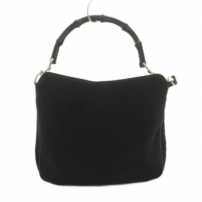 Gucci Bamboo Line Shoulder Bag 2-Way Nylon Leather Black 001 YT — view 3