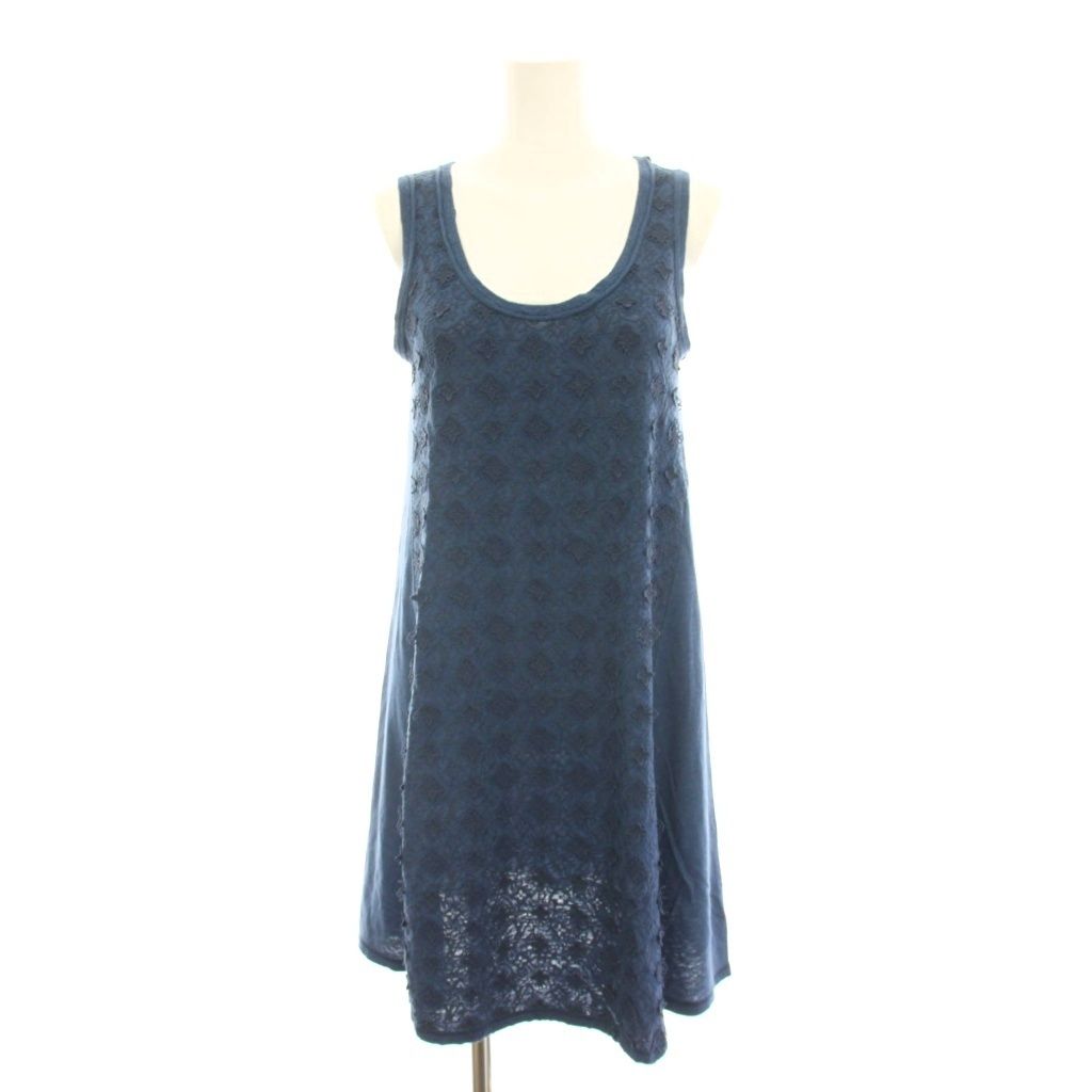 Louis Vuitton Monogram Lace Dress Mini Tunic Sleeveless S Navy YM