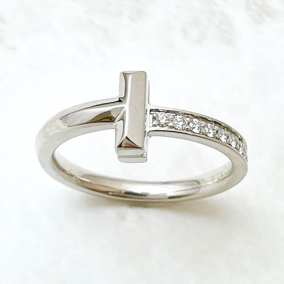 Tiffany & Co T One Diamond White Gold Ring — view 4