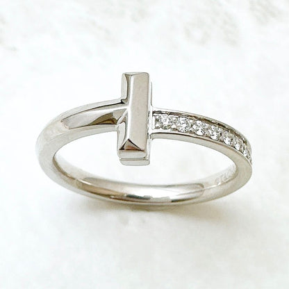 Tiffany & Co T One Diamond White Gold Ring — view 4