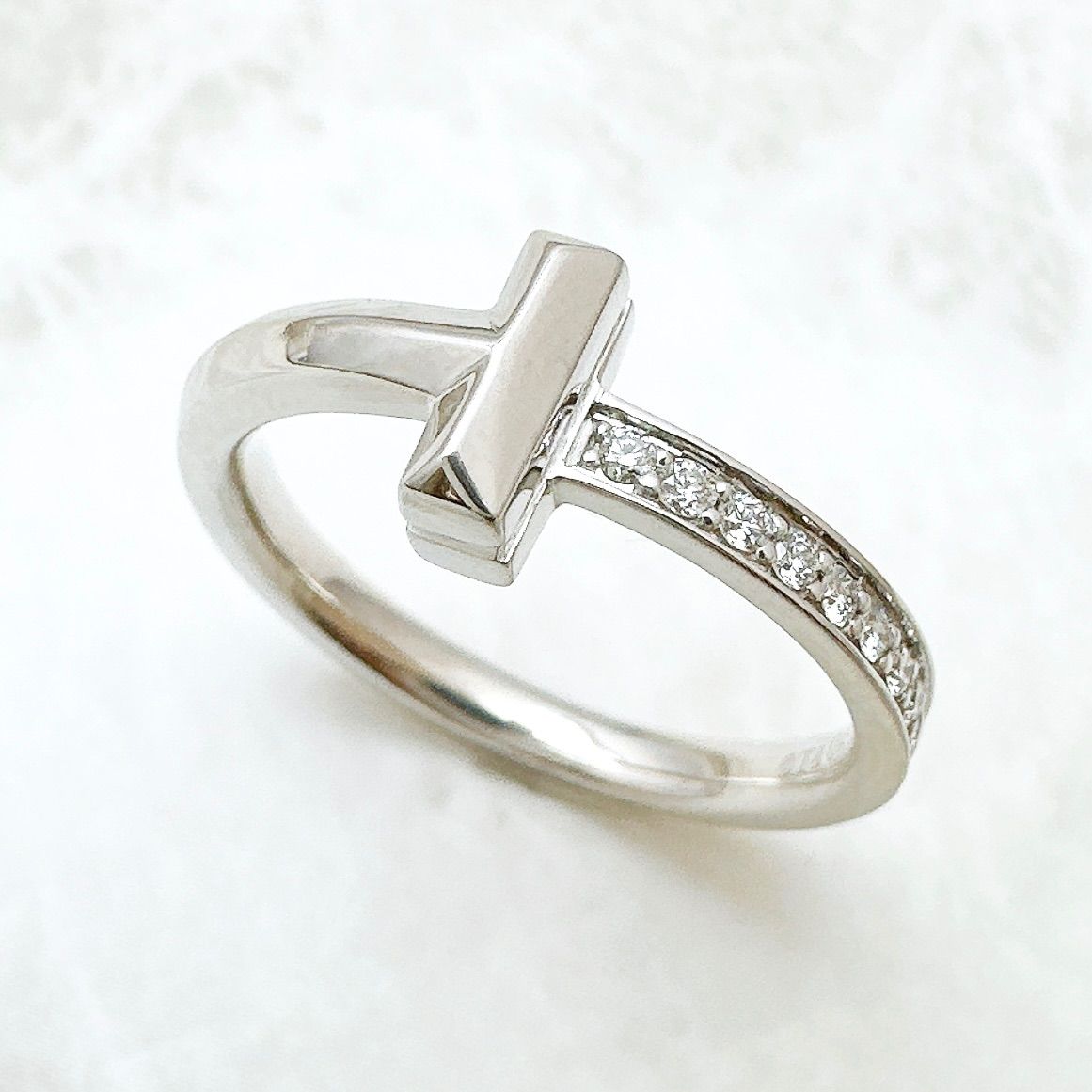 Tiffany & Co T One Diamond White Gold Ring — view 2
