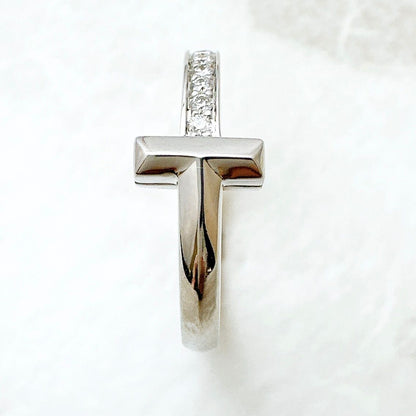 Tiffany & Co T One Diamond White Gold Ring — view 6