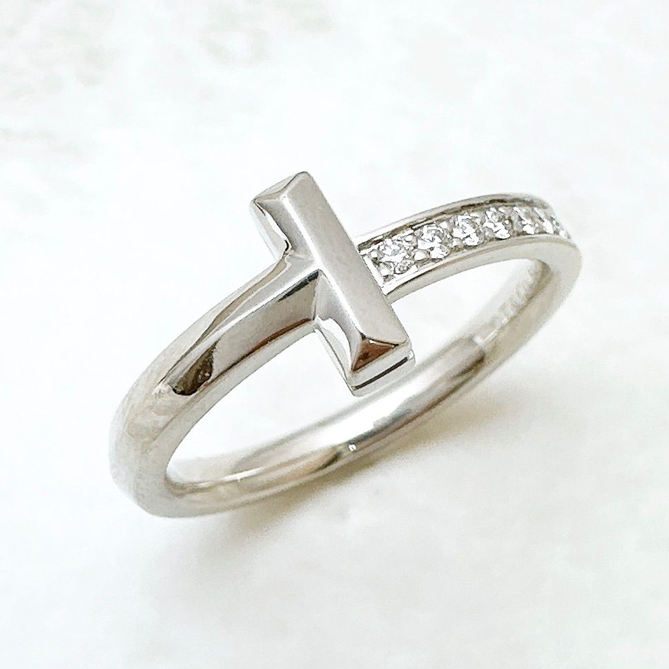 Tiffany & Co T One Diamond White Gold Ring — view 3