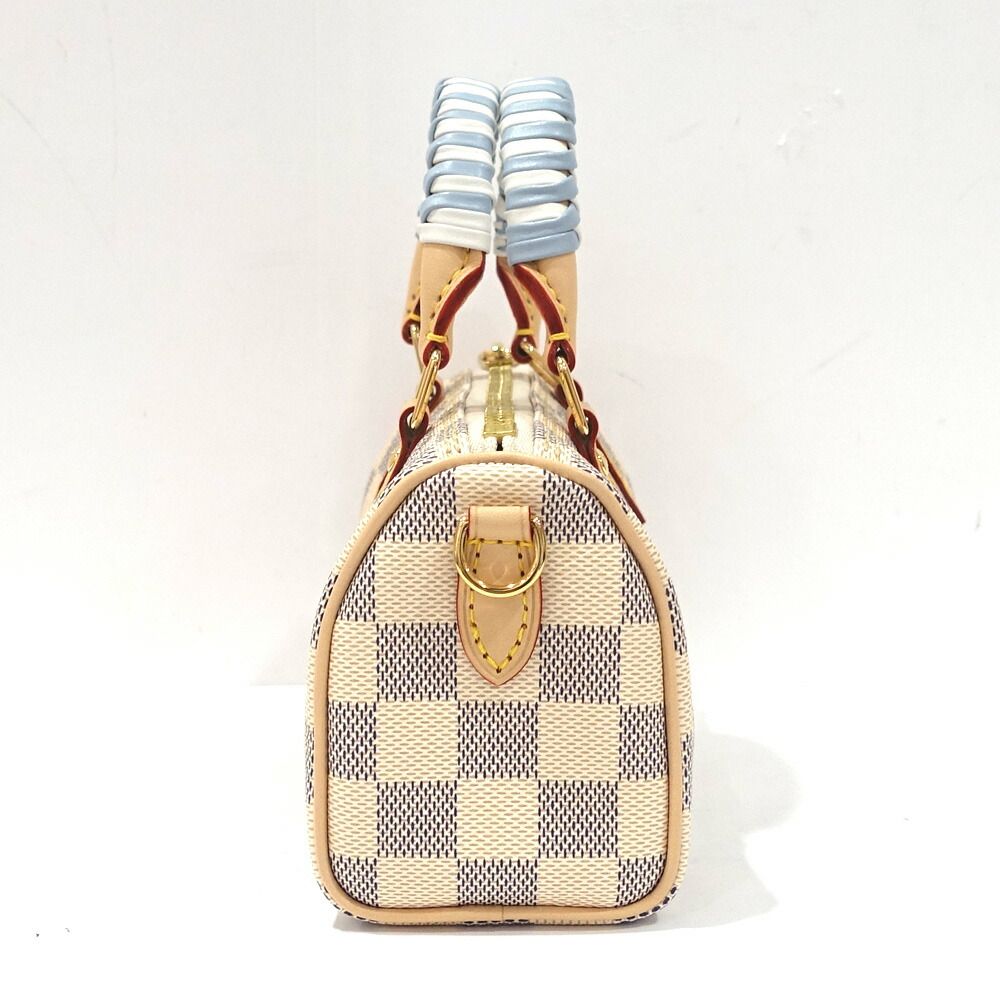 Louis Vuitton Nano Speedy Damier Azur White GD Shoulder Bag — view 4