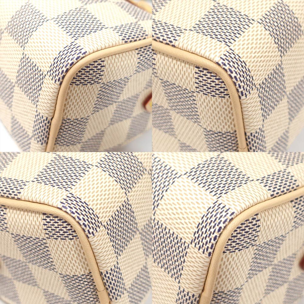 Louis Vuitton Nano Speedy Damier Azur White GD Shoulder Bag — view 7