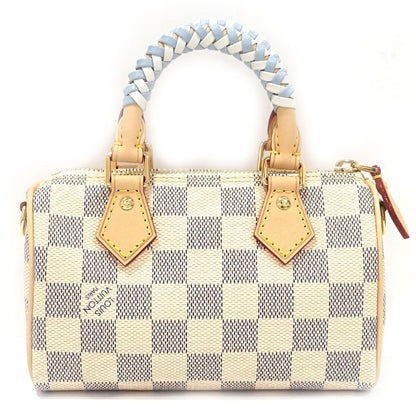 Louis Vuitton Nano Speedy Damier Azur White GD Shoulder Bag — view 2