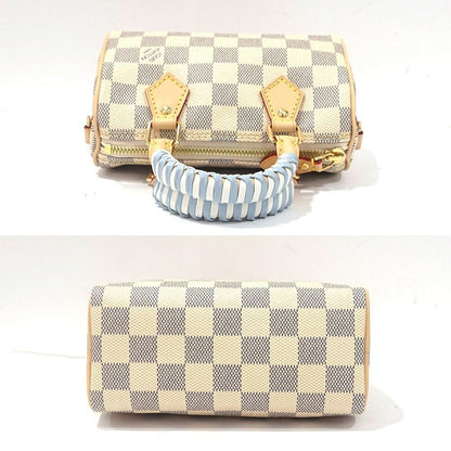 Louis Vuitton Nano Speedy Damier Azur White GD Shoulder Bag — view 5