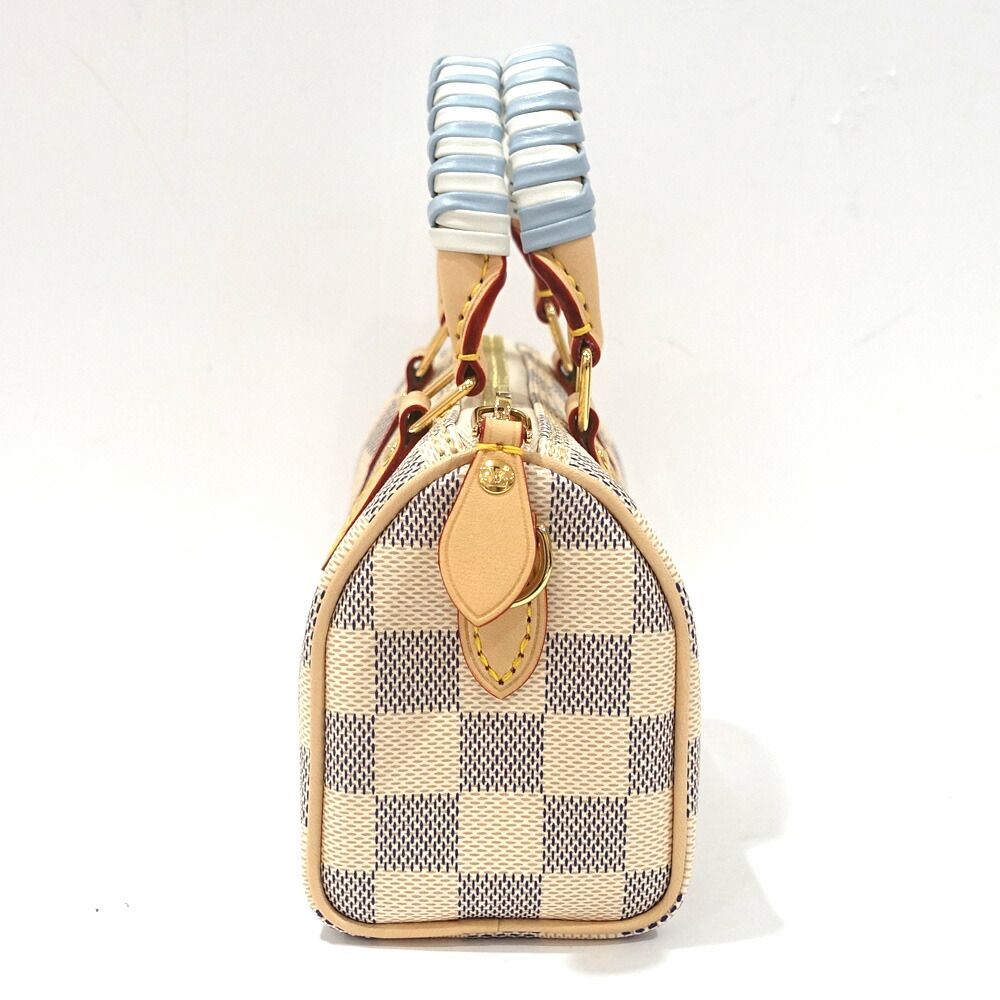 Louis Vuitton Nano Speedy Damier Azur White GD Shoulder Bag — view 3