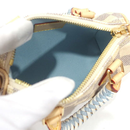 Louis Vuitton Nano Speedy Damier Azur White GD Shoulder Bag — view 6