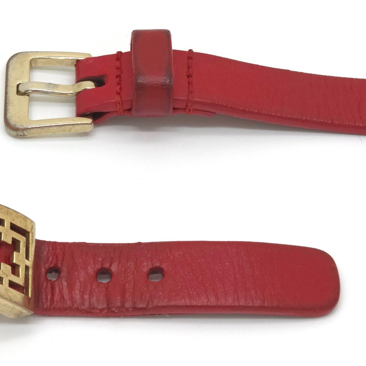 Versace Medusa Greca Plate Leather Bracelet 14.5 16.5 Gold Color Metal — view 6