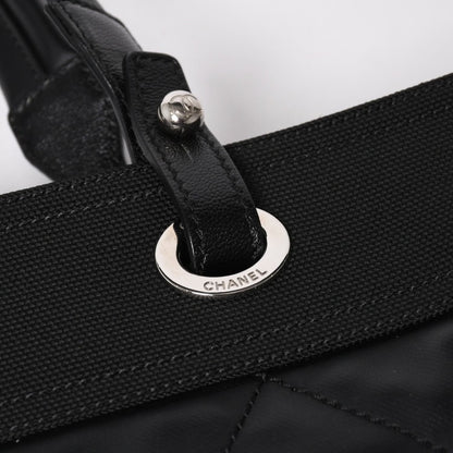 Chanel Tote Bag Paris Biarritz Leather Black — view 6