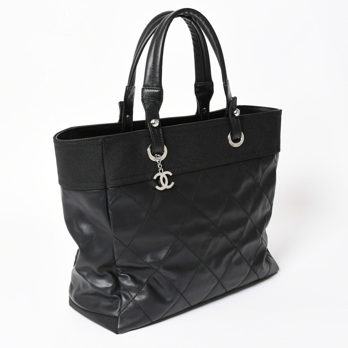 Chanel Tote Bag Paris Biarritz Leather Black — view 3