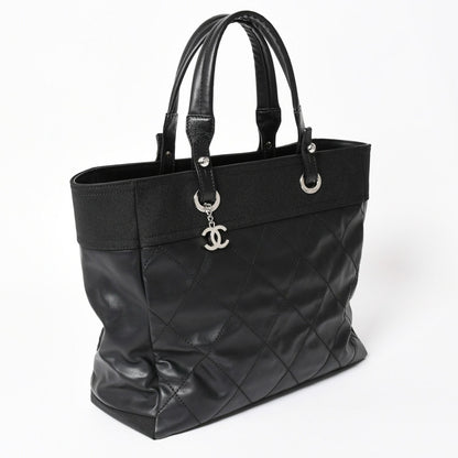 Chanel Tote Bag Paris Biarritz Leather Black — view 3