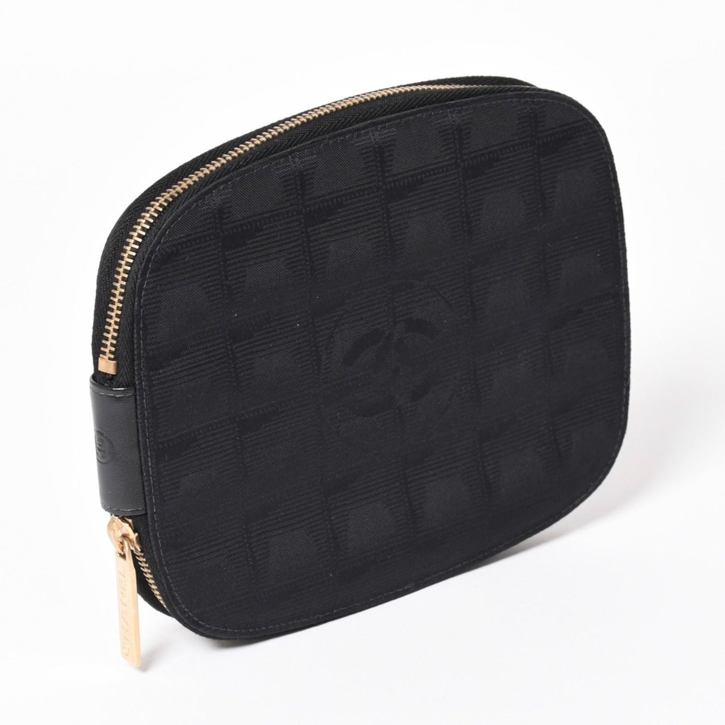 Chanel New Travel Line Multi Pouch CD Case Black CC Logo Nylon Jacquard Fabric — view 3