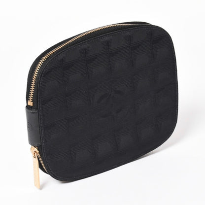 Chanel New Travel Line Multi Pouch CD Case Black CC Logo Nylon Jacquard Fabric — view 3