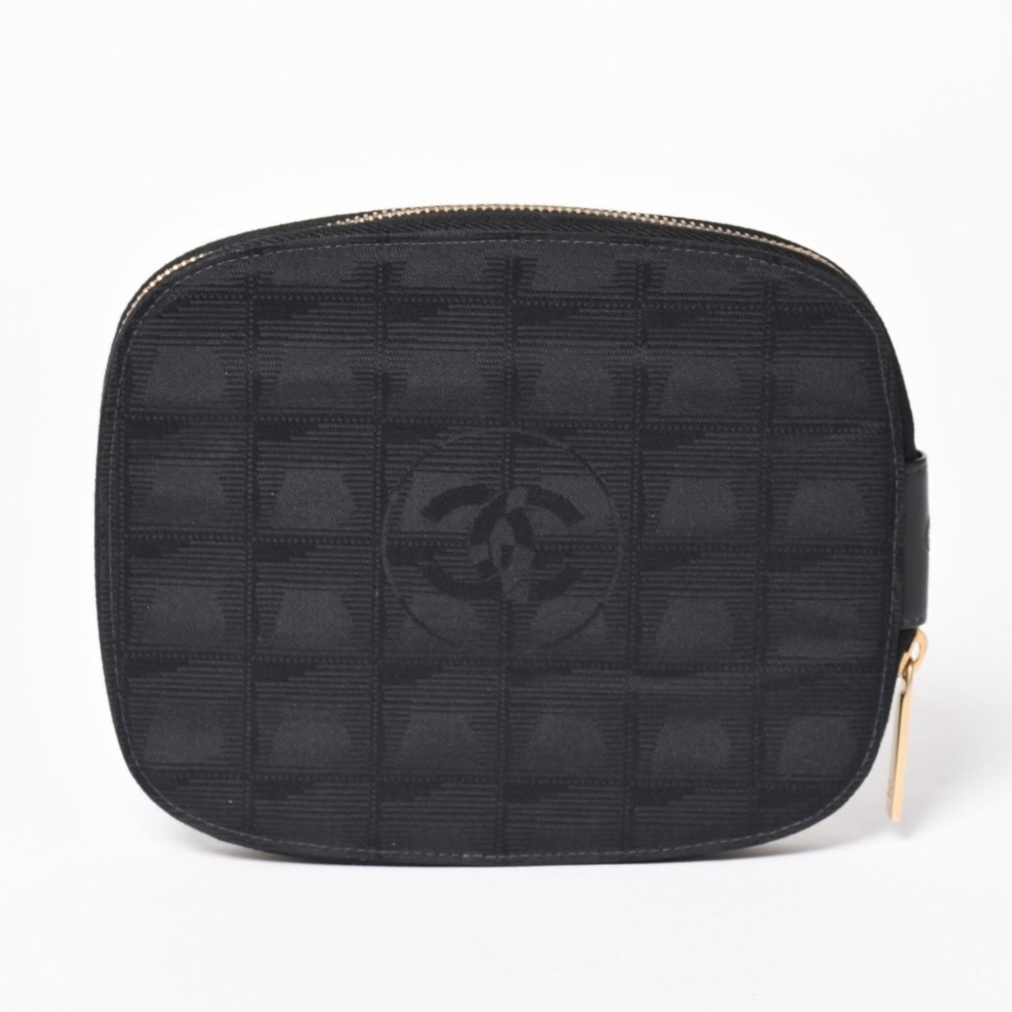 Chanel New Travel Line Multi Pouch CD Case Black CC Logo Nylon Jacquard Fabric — view 2
