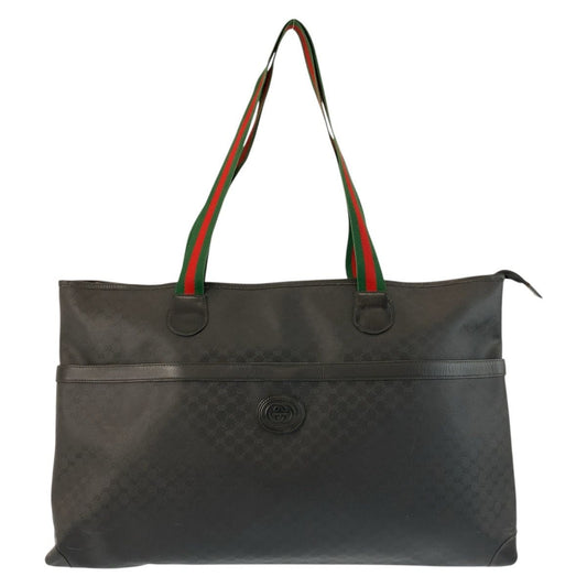 Gucci Vintage Micro GG Sherry Line Black Tote Shoulder Bag