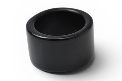 Chanel Ring Vintage CC Logo Black Gold — view 3