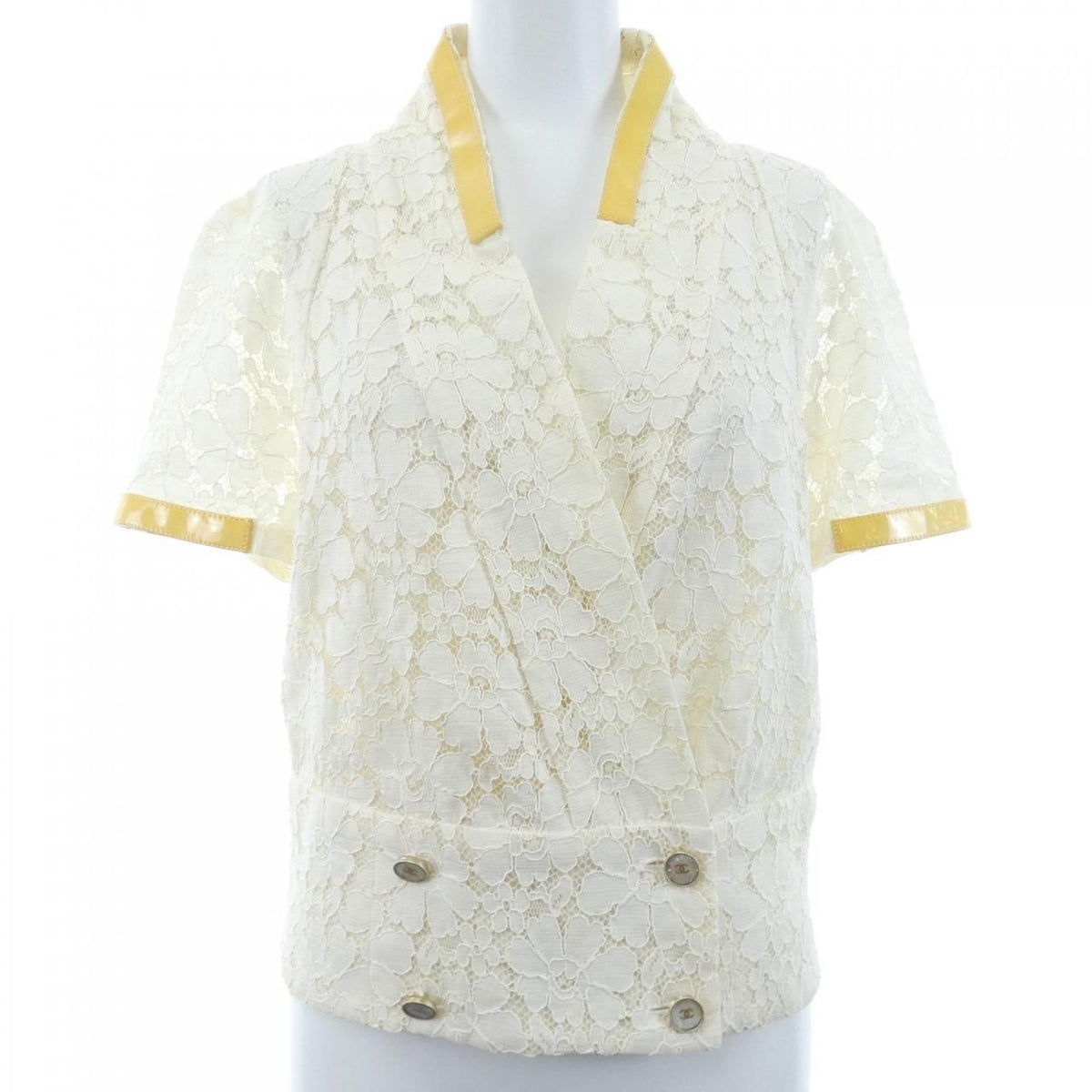 Chanel Collarless Jacket Yellow
