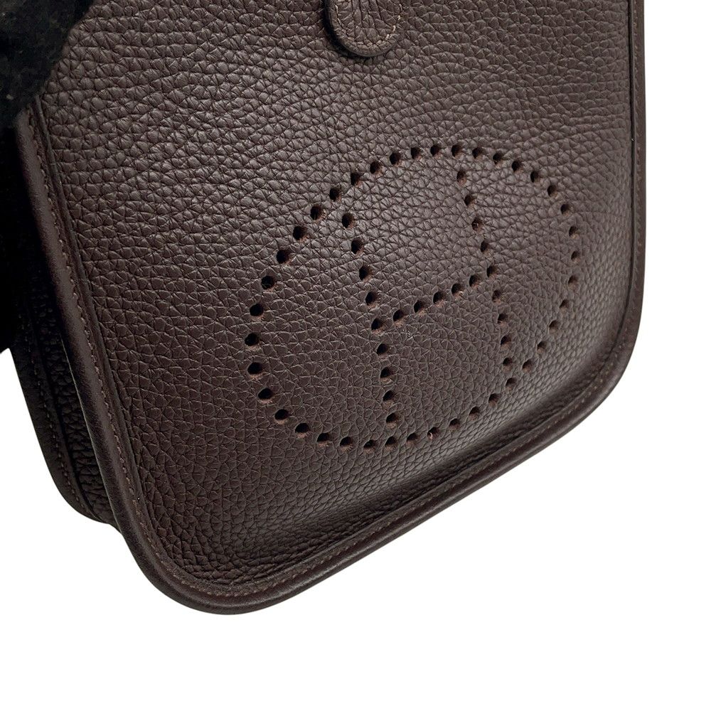 Hermes Evelyne TPM Shoulder Bag Ebene Taurillon Silver — view 6