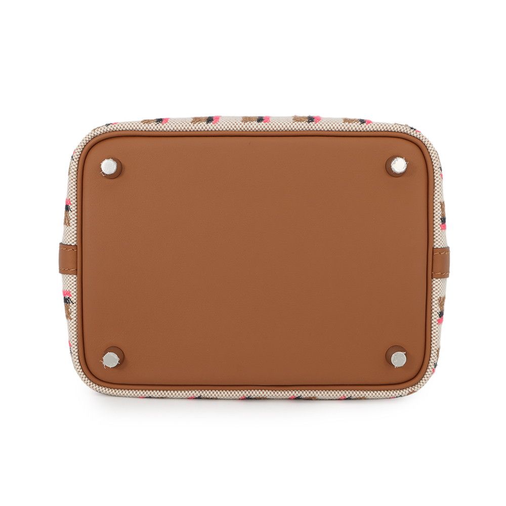 Hermes Handbag Picotin Lock PM Couverture Gold Ecru Faux Rose Pop Silver Toile — view 3