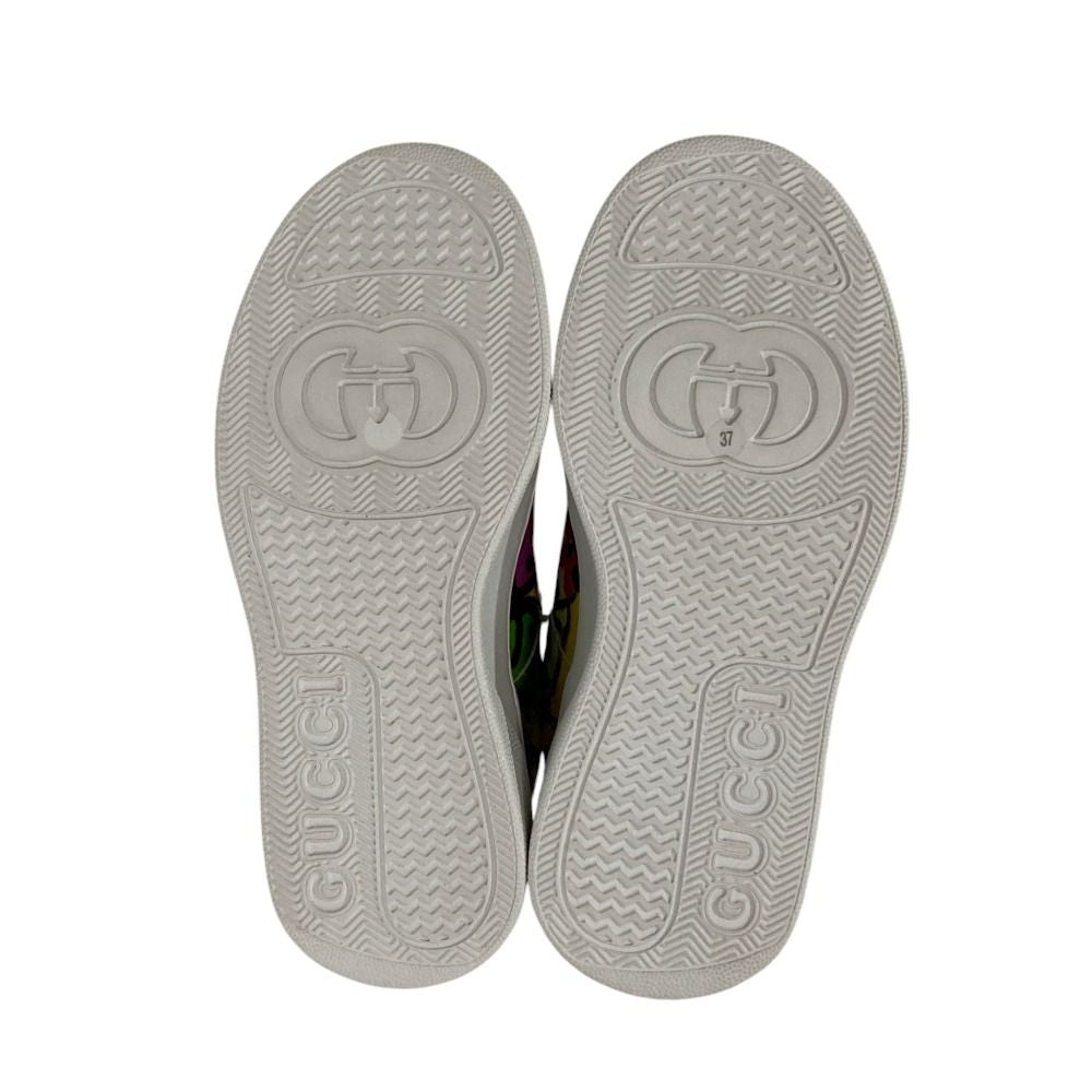Gucci Interlocking G Graffiti Print Rabbit Platform Sneakers Ivory 37 — view 4
