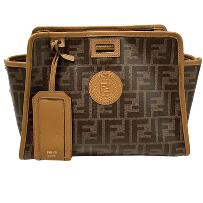 Fendi Peekaboo Defender Zucca Pattern Bag Cover Brown