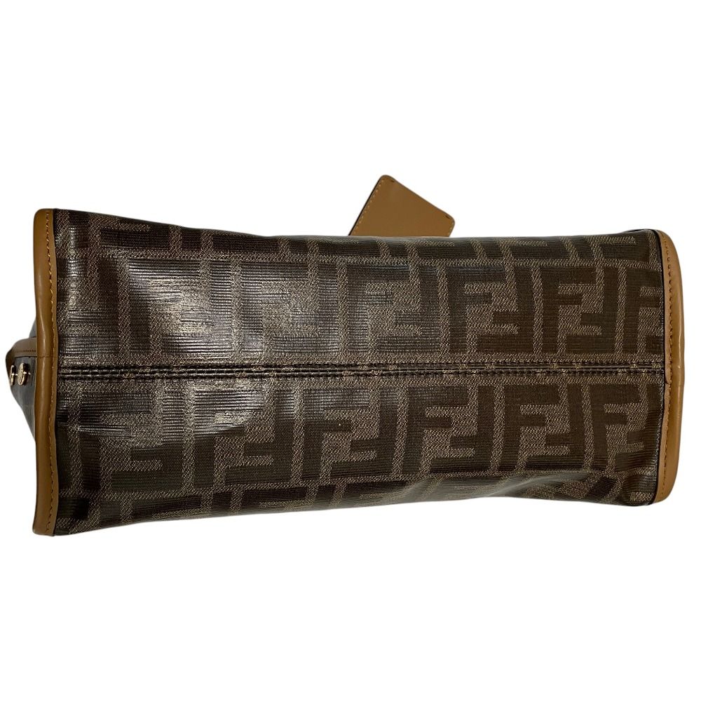 Fendi Peekaboo Defender Zucca Pattern Bag Cover Brown — view 4