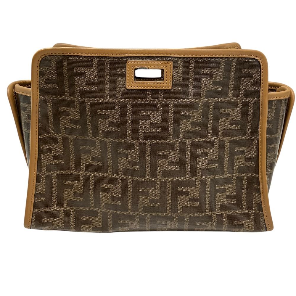 Fendi Peekaboo Defender Zucca Pattern Bag Cover Brown — view 3