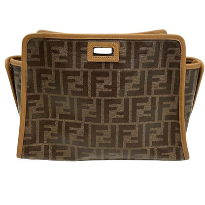 Fendi Peekaboo Defender Zucca Pattern Bag Cover Brown — view 3