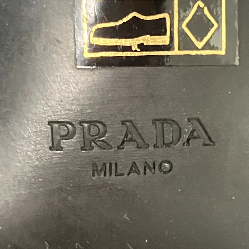 Prada Side Gore Leather Short Boots Black 36 — view 8