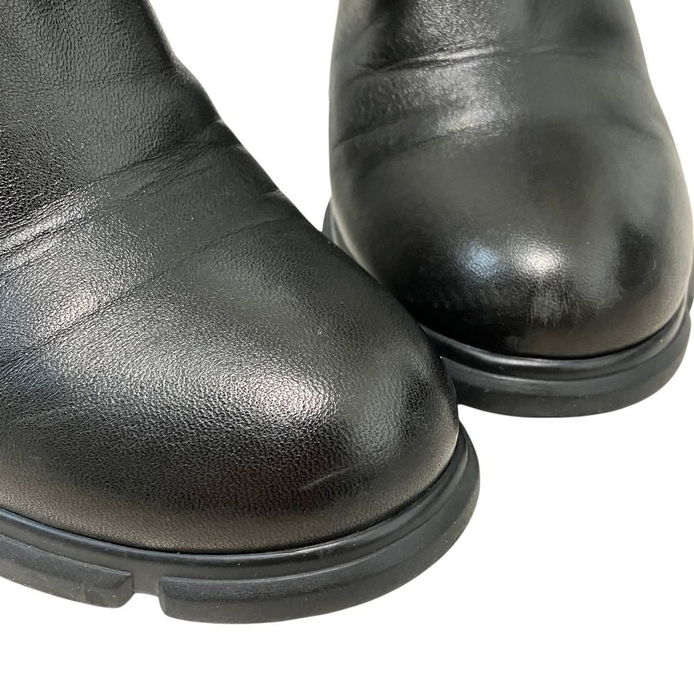 Prada Side Gore Leather Short Boots Black 36 — view 5
